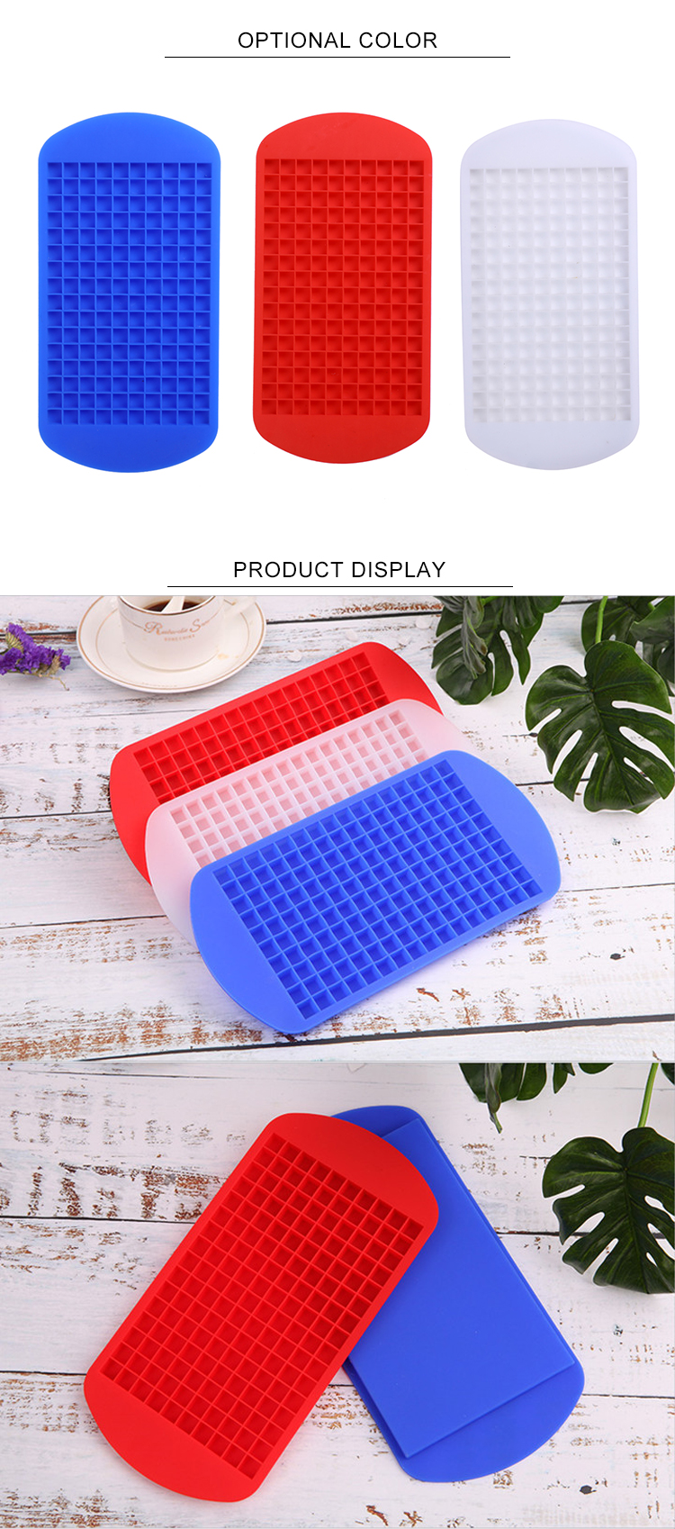 BPA Free 160 Cavity Square Silicone Ice Cube Tray
