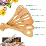 Antibacterial Bamboo Kitchen Supplies Cooking Spatulas Set 6 Pieces For Home