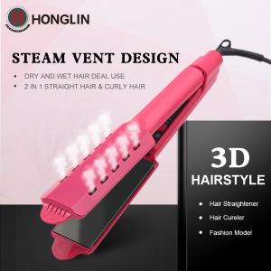 Quality Multipurpose 110V Titanium Wide Plate Hair Straightener , Wet And Dry Hair Straightener wholesale