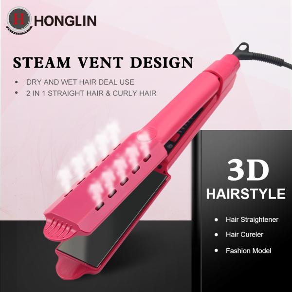 Multipurpose 110V Titanium Wide Plate Hair Straightener , Wet And Dry Hair
