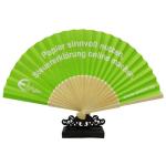 Custom Printed Logo Folding Bamboo Handfan Rib Wedding Wooden Handheld White