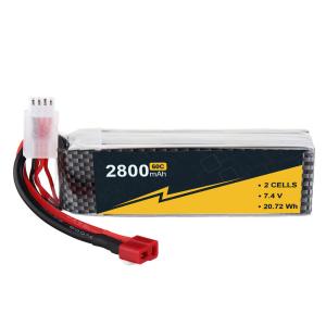 Quality Environmental Friendly 7.4Volt RC Boat Battery 2s 2800mah Lipo Battery 60C wholesale