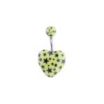New arrival heart shape belly ring piercing jewelry 14G surgical steel navel