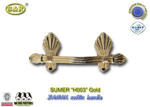 Quality European style zamak metal casket handle fitting H003 size 22.5*10.5cm color gold zinc alloy handle wholesale