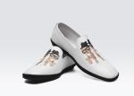 Hand Painted Flat Soft Leather Loafers , Printed Mens Patterned Loafers