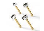 Thickness 0.6mm 18K Gold Nose Piercing with 1.25-3.0mm Diamonds
