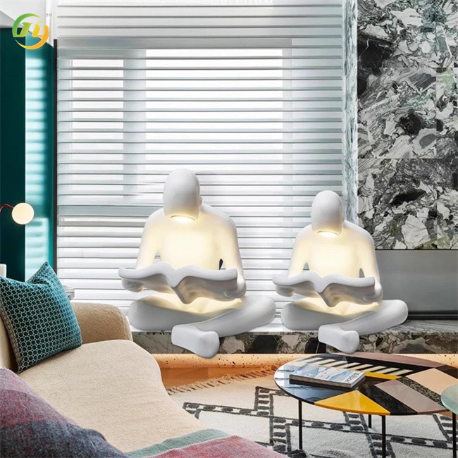JYLIGHTING White Art Design Modern Floor Lamp Indoor Modern Creative Abstract Sculpture Mannequin Led Floor Lamp