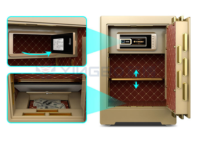 YB/ZY-60 Dual Intelligent Alarm safe deposit box Luxury Smart For Security With 3D Stereo Soft-Roll Leather