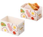 Recycled Materials Food Grade White Paper Box for Customized Hamburger Packaging