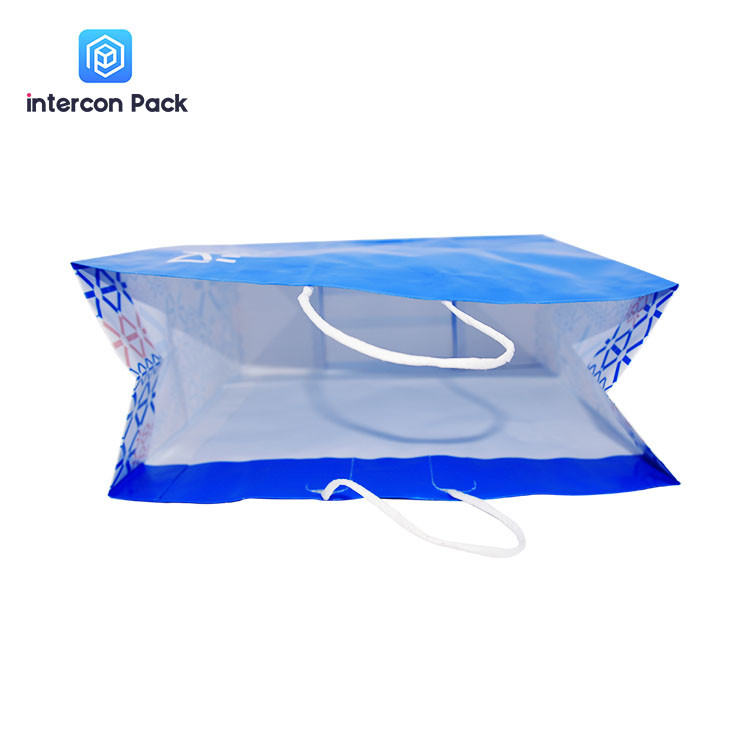 4C Offset Embossed Kraft Shopping Bags With Handles Gravure Printing