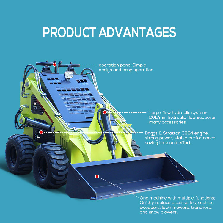 300 kg Mini Sliding Loader CE Approved Electric Tracked Skid Steer with Attachments