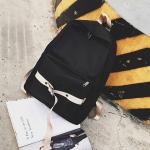 Korean version of the pure color contrast color backpack fashion personality