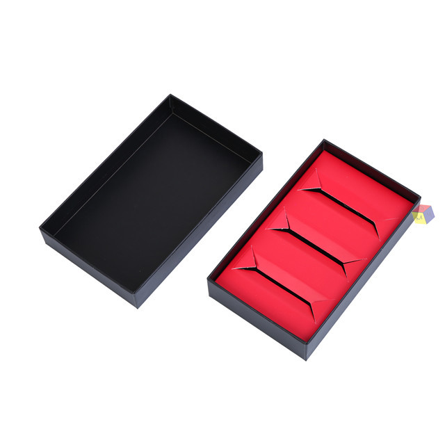 Wholesale Black And Pink Custom Logo Cosmetic Set Paper Lip Gloss Packaging Box Lid And Base Design With Insert