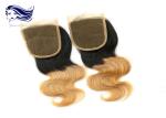 Ombre Color Brazilian Hair Lace Closure , Weave Lace Closure Human Hair