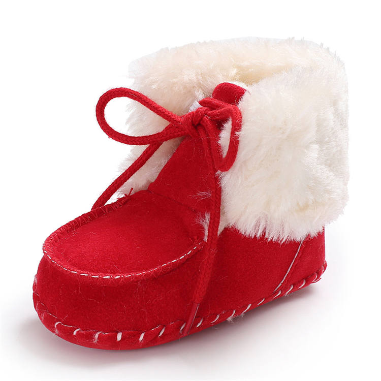 New style Velvet plush Lace-up 0-2 years boy and girl Outdoor baby boots