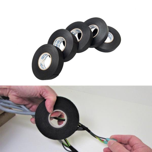 Automotive Cloth Wire Harness Tape , Acrylates Copolymer Black Cloth Electrical