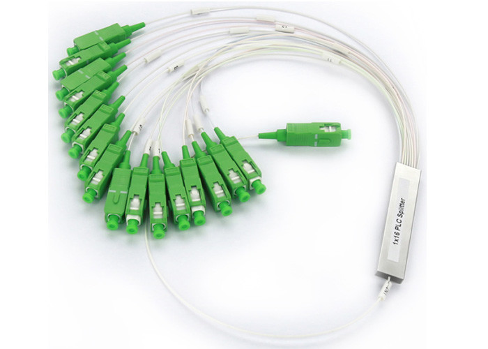 SC APC 1x16 Mini Fiber Optic PLC Splitter , splitter optical fiber G657A1