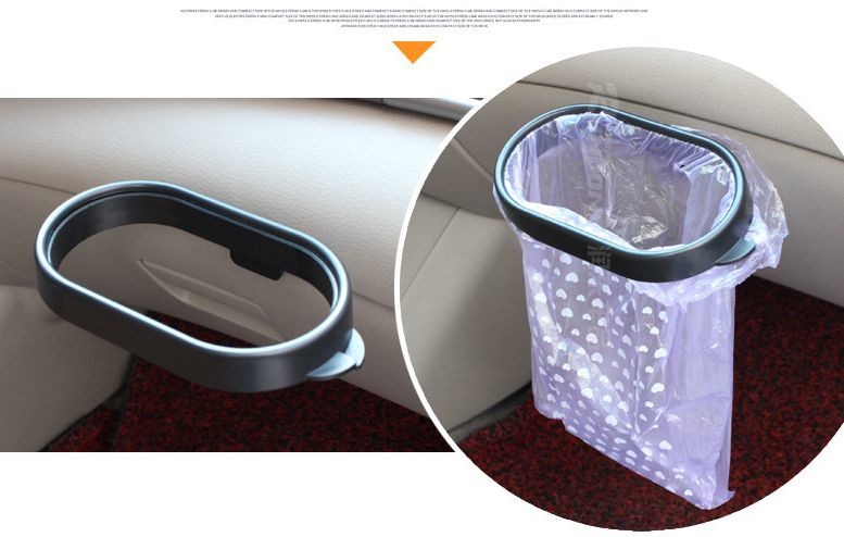 Car trash bag holder rack in plastic material