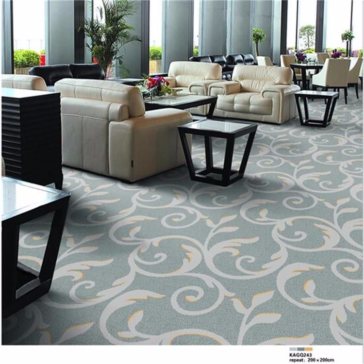 80%Chinese wool 20%nylon dark color jacquard hotel decorative carpet