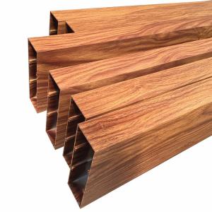Quality 3D Wood Grain Architecture Aluminium Rectangular Tube wholesale