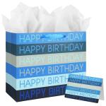CMYK 4 Color Offset Printing Happy Birthday Gift Shopping Paper Bag with Custom