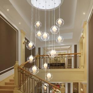 Quality Large Staircase chandelier LED Bubble long chandelier for Home Hotel Hallway Suspension lamp(WH-NC-109) wholesale
