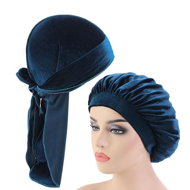 Velvet Durags And Bonnets Set For Sleeping Daily Custom Printed Bonnets