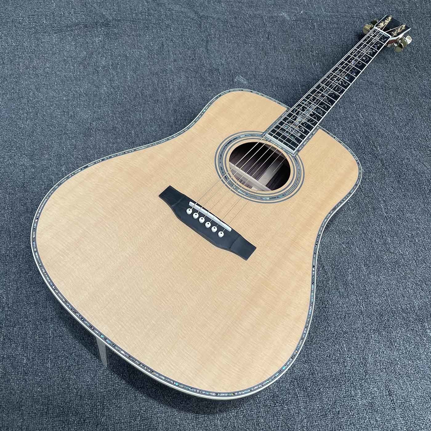 Solid R Back Side Life Tree Inlay Abalone Binding Dreadnought Acoustic Guitar Martin Guitar Style