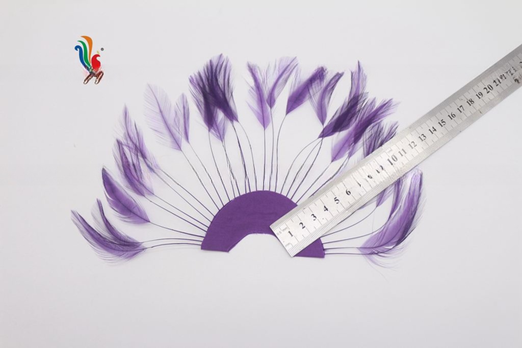 Stripped Heckle Feather Fan , Goose Hand Held Feather Fans For Decoration
