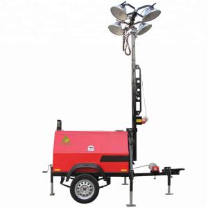 Quality 4X500W 5M Tower Flood Portable Light Tower Generator 10KW 9M wholesale