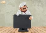 Antique Polyresin Chef Figurines Mini Wooden Chalkboards Resin Chef Tabletop