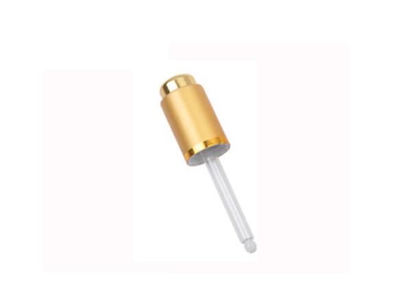 CL-D432A 18/410 metal aluminum push button glass dropper pipettes/assemblies