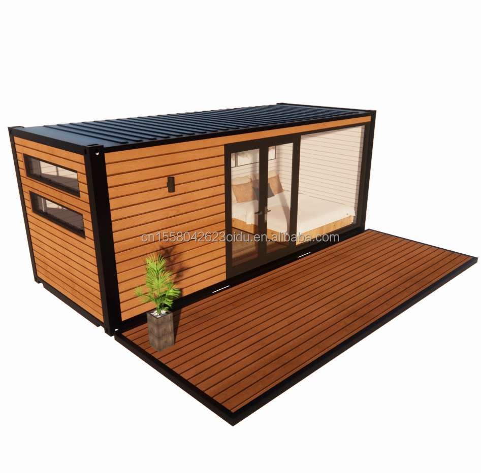 EU 20ft Wooden Houses Prefabricated Houses Galvanized Steel Structure Modern Luxury Prefab House for in Customized Color