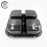 4 Compartment PET Disposable Salad Box Clear/Black Customizable For Snacks &