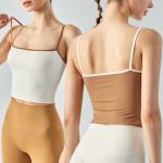 Polyester Contrast Women With Cushion Summer Wear Suspenders Fitness Top