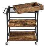 Kitchen Bar Cart for Sale, Industrial Trolley Cart, Rolling Cart with Removable
