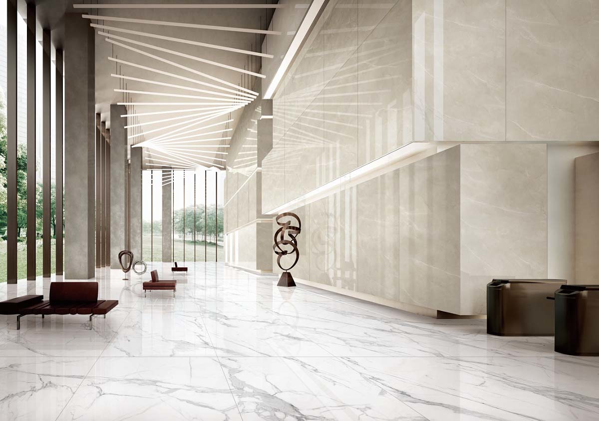 Tv Background Ceramic 1200x2400mm Marble Look Porcelain Tile