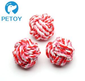 Quality Cotton Indestructible Rope Ball Dog Toy Bright Color ODM Services wholesale