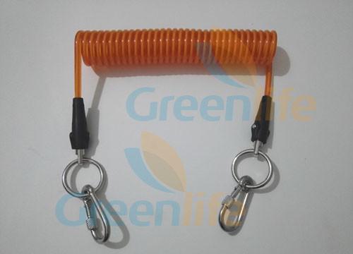 Bright Orange Plastic Cable Core Safety Spring Tool Leash W/Stainless Steel