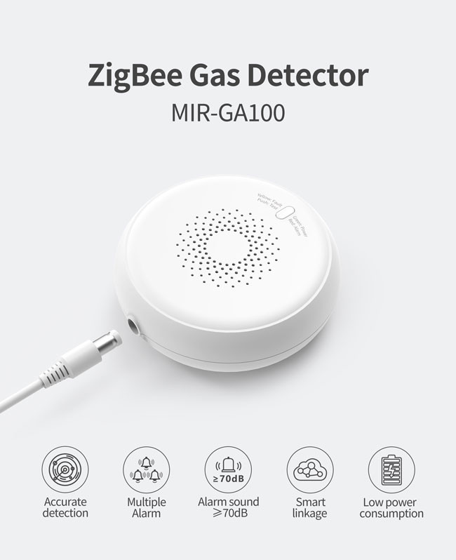 DC 12V Smart Life Tuya Gas Sensor CH4 Detecting 85x30mm 2.4GHz