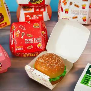 Quality Wholesale Custom Printed Disposable Burger Boxes For Fast Food Takeaway wholesale