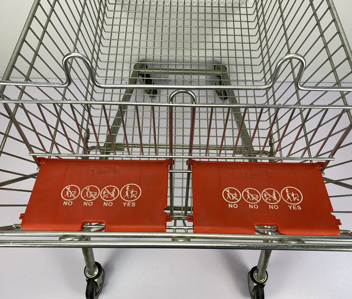Super Large 275L Metal Shopping Cart Trolley With Foldable Double Child Seats