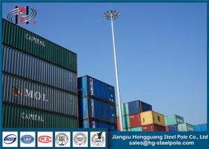 Quality 30M Steel Q345 Polygonal HDG High Mast Light Pole 4mm / 6mm / 8mm Thickness wholesale