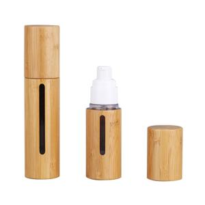 Quality Empty Lotion Pump Bamboo Cosmetic Containers Lotion Airless Pump Bottle wholesale