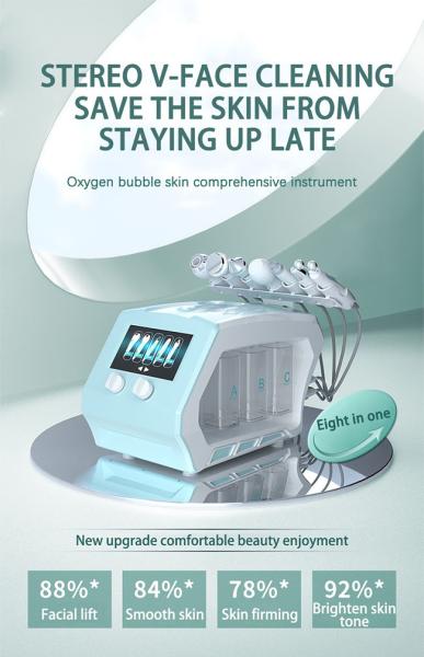 Cheap Multifunctional 8 In 1 Hydrafacial Oxygen Bubble Facial Beauty Machine 200w for sale
