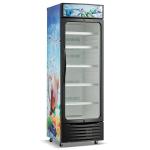350L Efficient Glass Door Fan Cooling Upright Showcase Cooler With LED Light