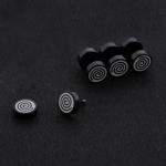 High quality body piercing jewelry black circle stud earrings manufacturer