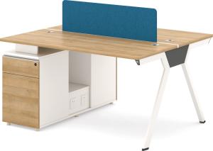 China Melamine Board Partition Table Office Kadeem Wood With Metal Legs on sale