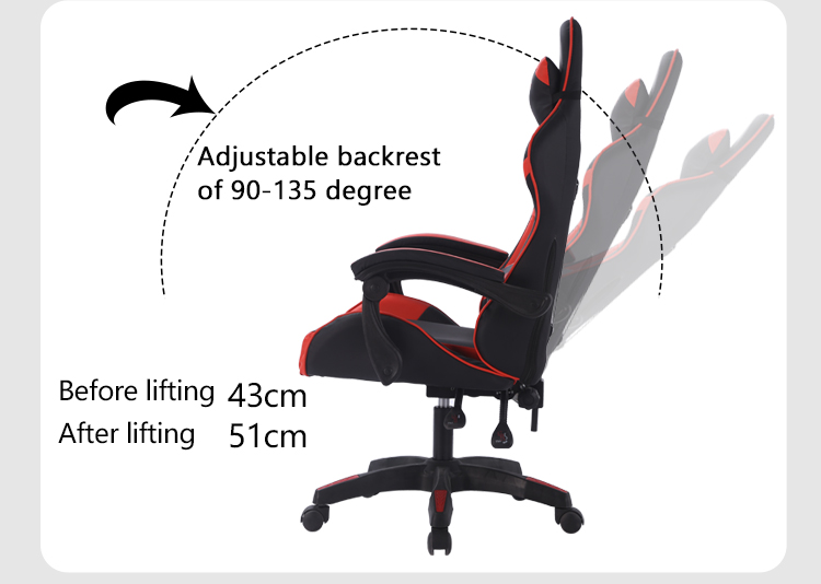 Synthetic Leather Racing Computer Chair 2cm Sponge Racing Desk Chair