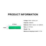 2.4v 230mah Nickel Metal Hydride Battery Pack For Consumer Electronics